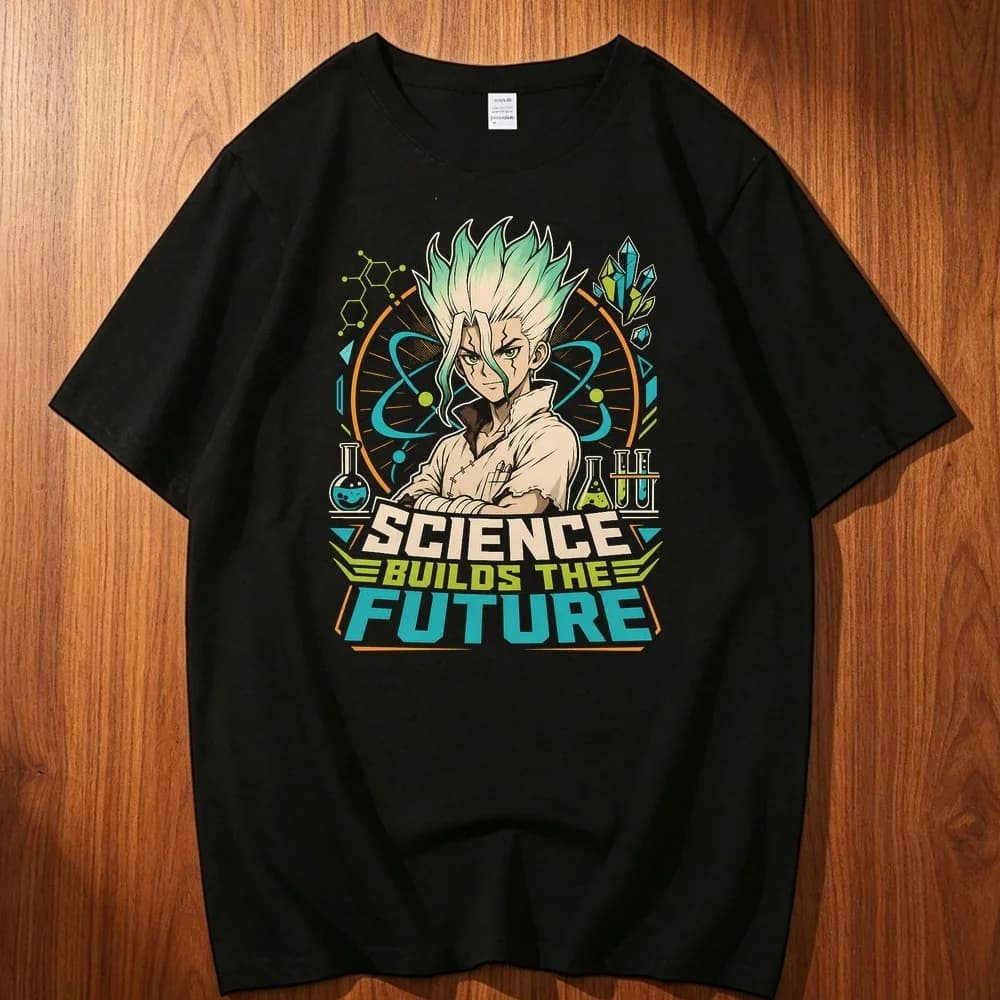 Dr Stone cotton t shirt men Pop Culture kawaii Psychedelic aesthetic Gothic shirt Gothic harajuku 80s Vintage Graphic