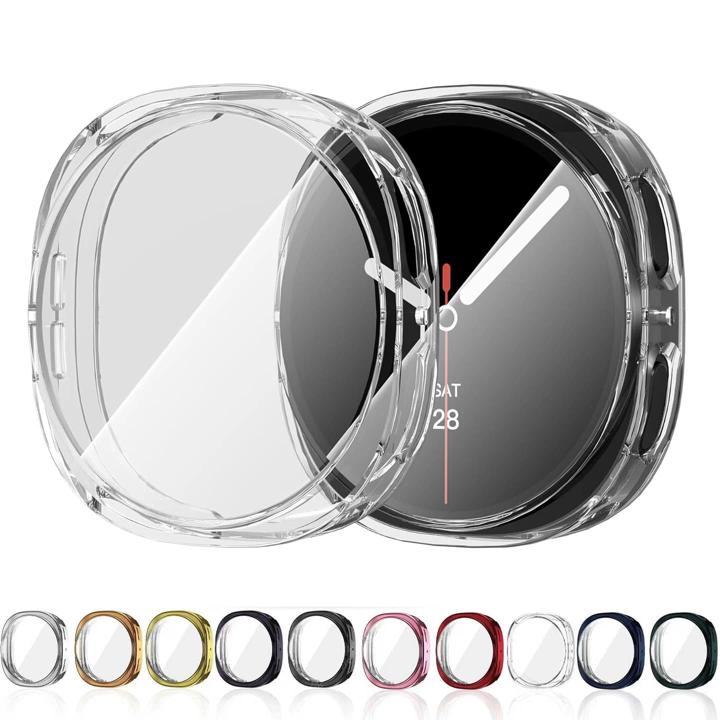 Custodia morbida per Samsung Galaxy Watch8 40mm 44mm Protezione schermo intero TPU Custodia protettiva per paraurti completa Orologio 8 40 44 Nero