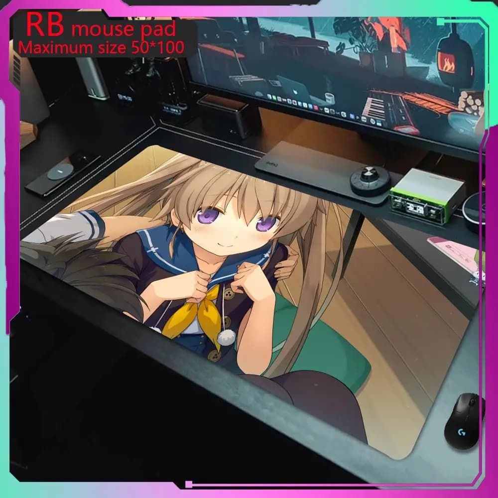 Anime MousePad Aokana Four Rhythm attraverso il tappetino per Mouse blu tappetino per mouse da gioco elettronico con dimensioni antiscivolo e resistenti all'usura
