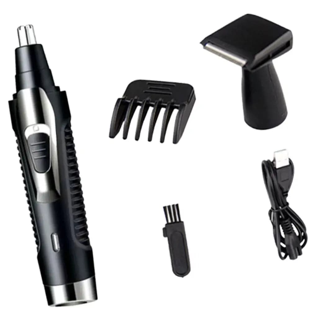 1Set Electric Nose Hair Trimmer Rechargeable Multi-Function Razor Shaver for Men Compact Stainless Steel Clip Cleaner Beard