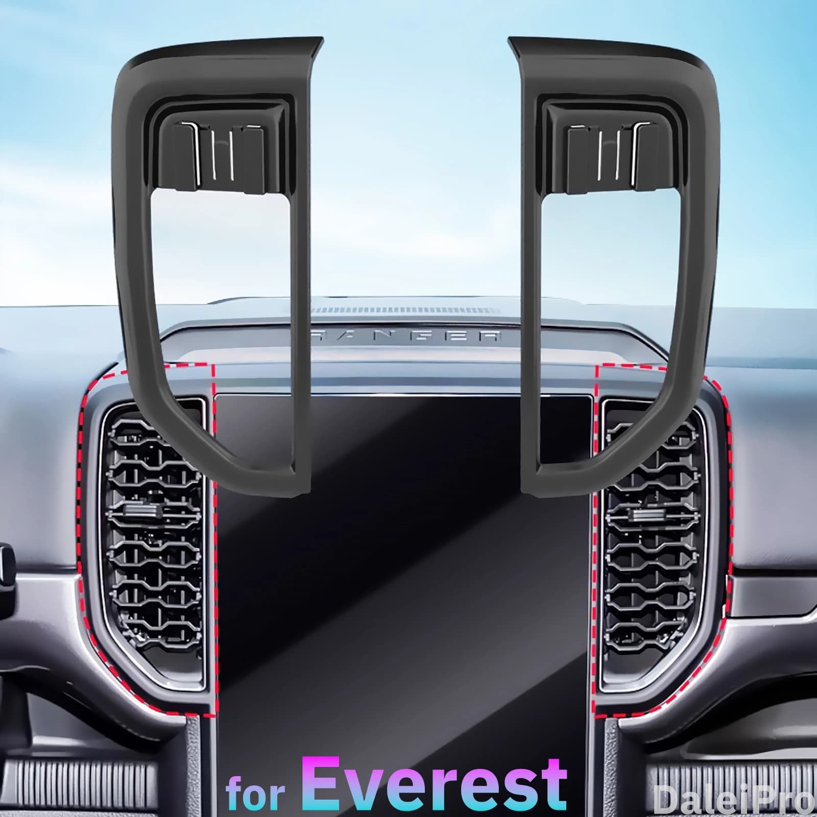 Per Ford Everest 2023 2024 2025 Doppio Supporto per telefono per auto Supporto per telefono magnetico per auto Supporto di ricarica wireless Caricatore Magsafe LHD RHD