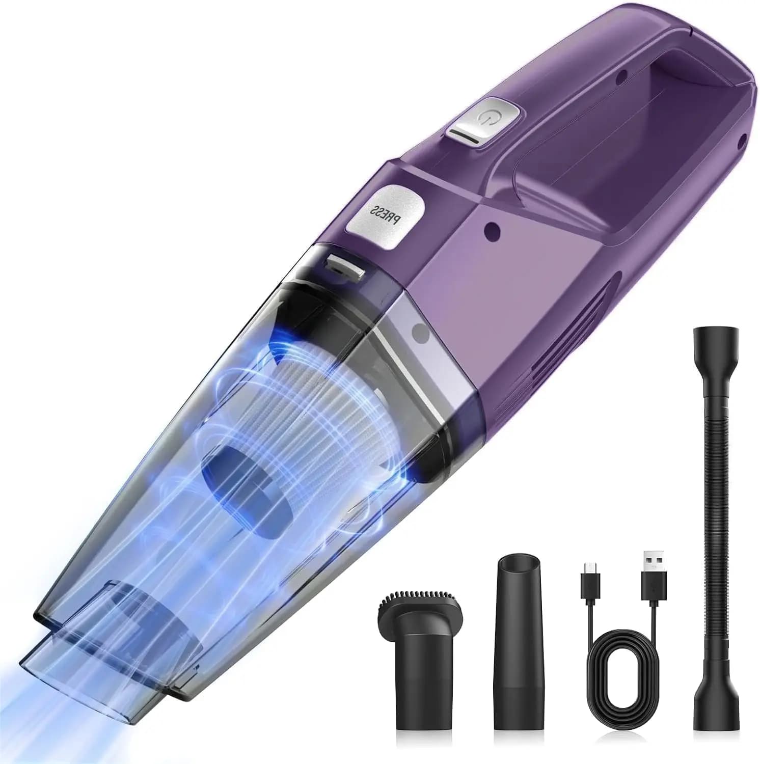 Handheld Vacuum Cordless – Car Vac Portable with 8KPA & Multi Accessories & Low Noise, Lightweight Hand Held Vacuum Cordless Rec