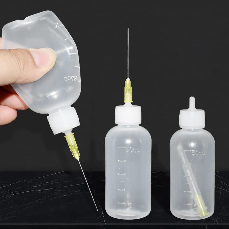 Flacone di alcol liquido in plastica da 50ML per Dispenser di pasta di flusso di saldatura per colofonia per strumenti di riparazione di saldatura per la pulizia del PCB del telefono