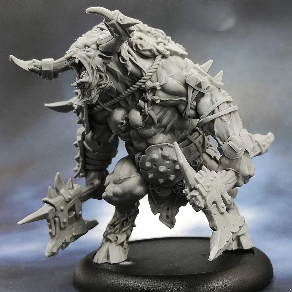 Figura modello in resina, GK, 55 mm, Berserk Minotauro, Bullhead Monster Warrior, tema fantasy, kit non assemblato e non verniciato