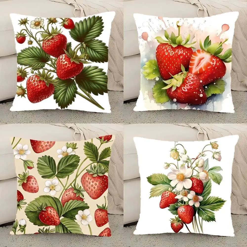 Pillow Federation with Strawberries and Fruit Print Elegant Couple Home Living Room Bedroom Rectangular Decorative Federation Sofa cushion cover