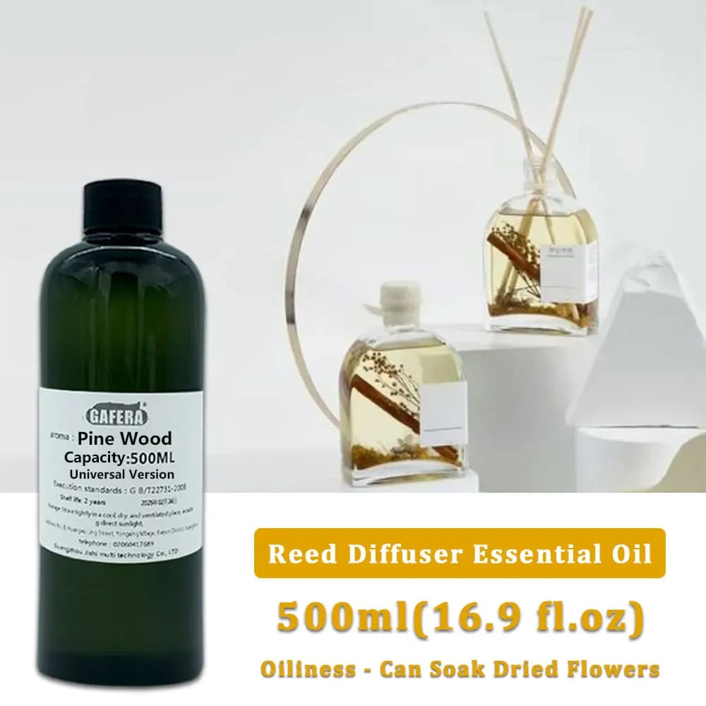 GAFERA 500ml(16.9 fl.oz) Pine Wood/English Pear Freesia/Wild Bluebell Essential Oil - For Reed Diffuser & Flameless Aromatherapy