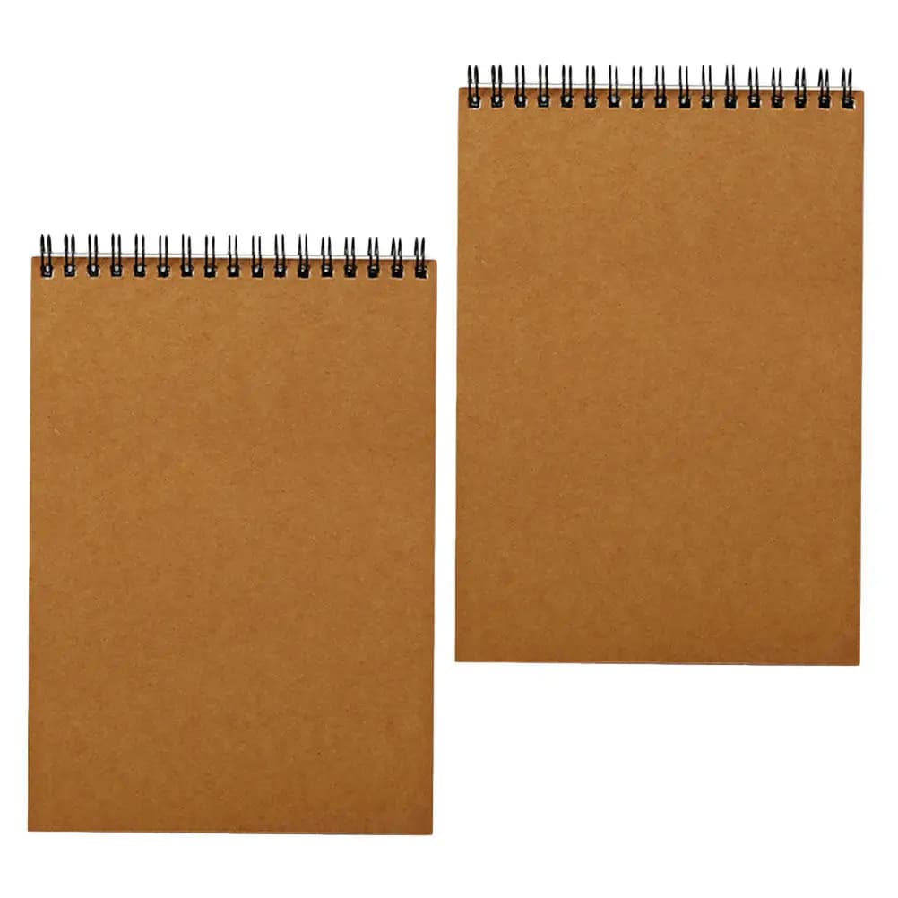 2Pcs Sketchbooks Simple A5 Spiral Notebooks Drawing Writing Paper Painting Notebook Portable Daily Use Sketch Book