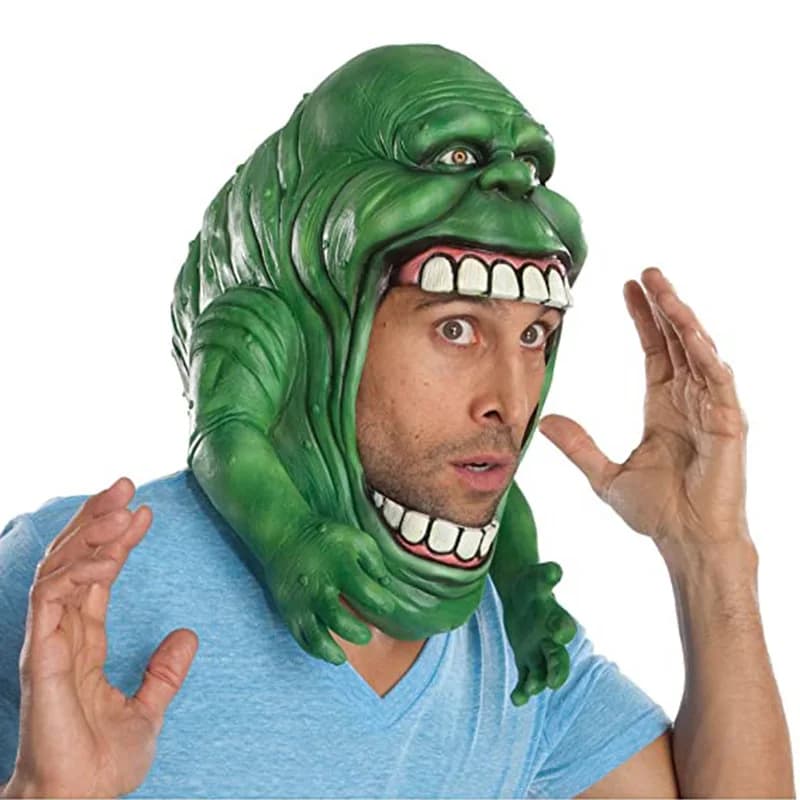 Ghostbusters Slimer Mask Cosplay Latex Helmet Headpiece Halloween Carnival Dress Up Purim Party Costume Props