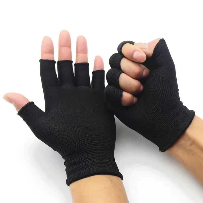 12 Pairs Men's and Women's Multifunctional Half Finger Gloves Wear Resistant Knitted Wrist Protection Gloves