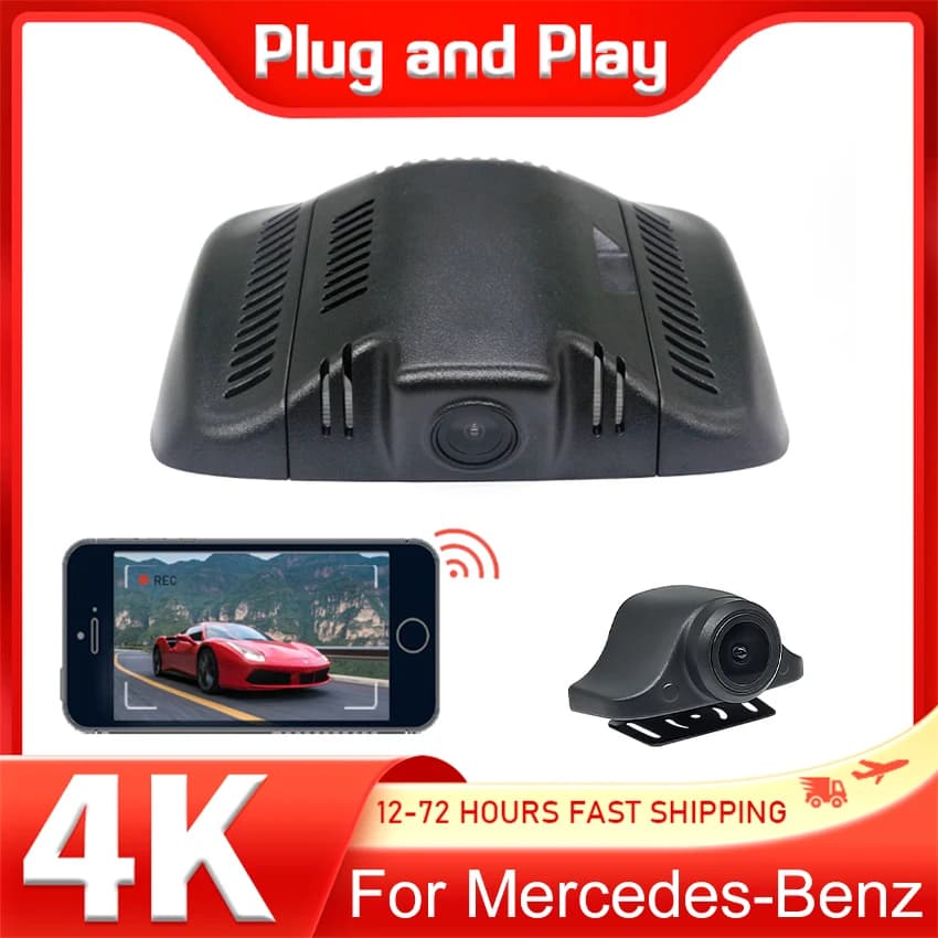 4K 2160P Plug And Play Wifi Car Dvr Dash Cam For Mercedes Benz GLK x204 glk 250 280 300 350 200d 220d 250d 320d 350d 2008-2021