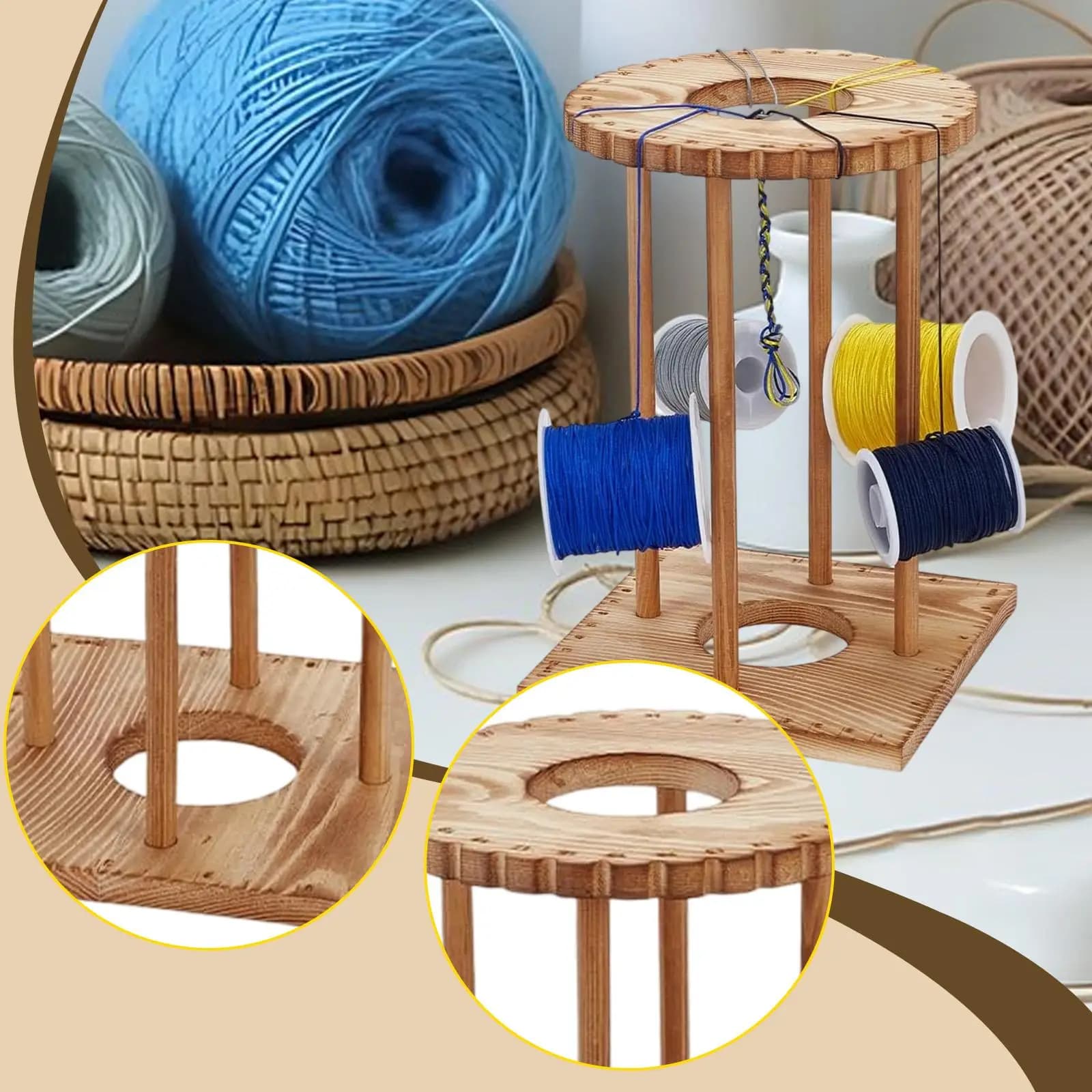 Kumihimo Disk Rack Bracelet Braiding Disk Beading Cord Weaving Tool Wooden Desktop Braiding Disc Loom Bracelet Knitting Board