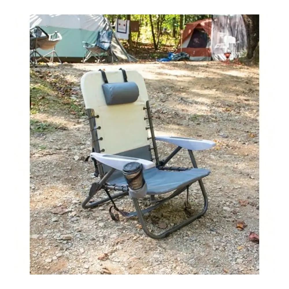GO 4Position LaceUp Suspension Backpack Camping Chair, Slate
