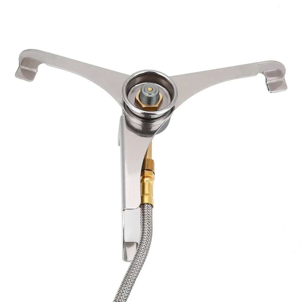 Adattatore per Fornello in Acciaio Inox, Convertitore Mini Leggero per Tubo Propano, Adattatore Antiribaltamento per Conversione Gas, per Cucina da Campeggio