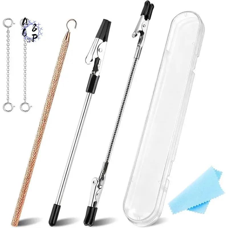 Set di 3 attrezzi per braccialetti A68P con gancio e 2 chiusure a catena estensibili, per gioielli, collane, cerniere, lavori artigianali.