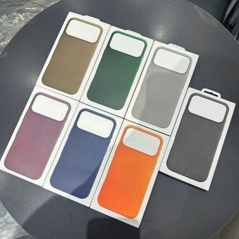 Custodia Ufficiale 1:1 in Pelle per Ricarica MagSafe per iPhone 17 Pro Max 16 15 14 13 Pro Max, Cover Anti-Caduta con Scatola