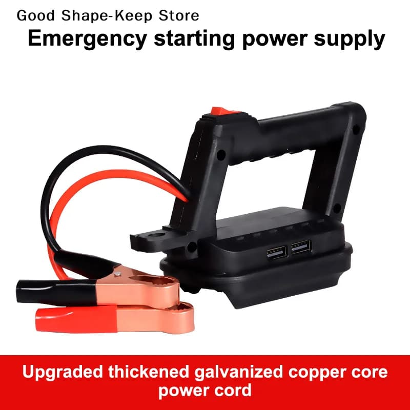 Cavi di avviamento portatili 1PC neri e rossi, cavi per avviamento di emergenza, batteria non inclusa, resistenti all'usura, non deformabili, installazione rapida
