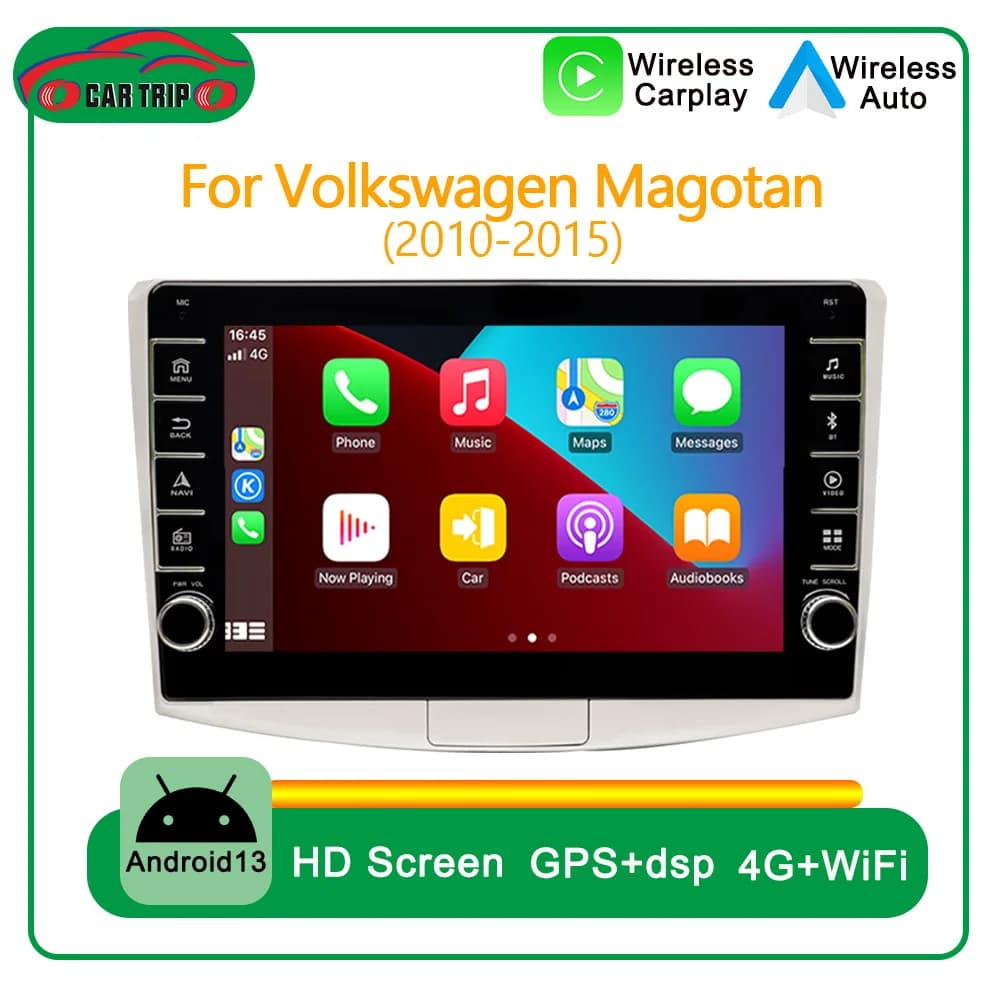 Autoradio multimediale 2Din da 9'' per VW Volkswagen Passat B7 B6 2010-2015 Magotan CC con Android Auto Carplay GPS