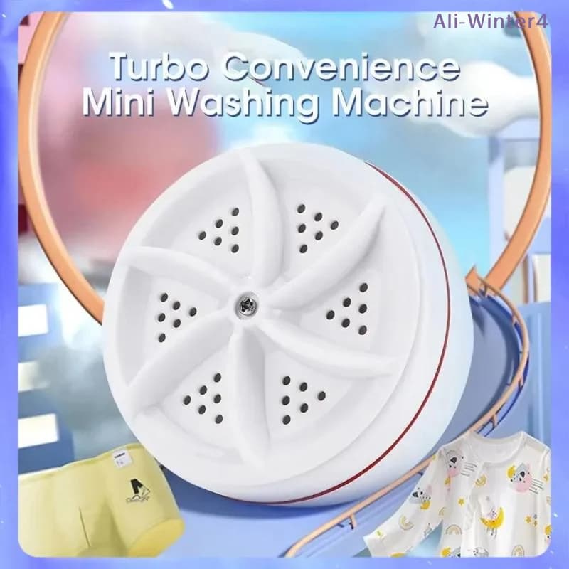 【Winter4】Mini lavatrice portatile USB con turbina rotante, ideale per viaggi, casa, viaggi d'affari, per lavare calzini, biancheria intima e piatti.