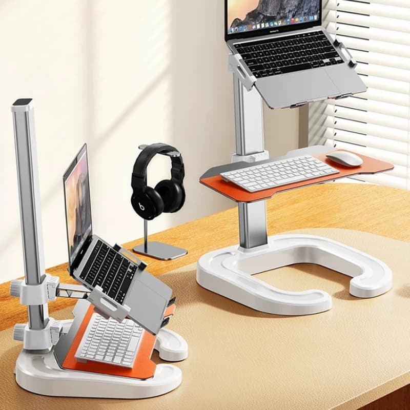 Stand‑Up Adjustable Laptop Holder Ergonomic Desktop Elevator Support for Computer Monitor Storage Office Workstation Accessory