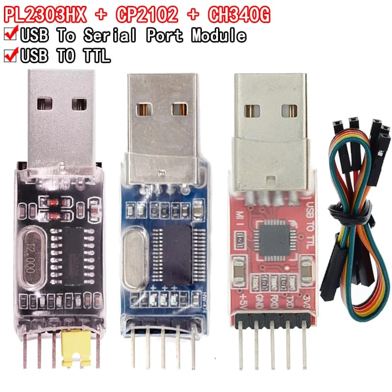 3 pcs/lot = 1 PZ PL2303HX + 1 PZ CP2102 + 1 PZ CH340G USB A TTL for arduino PL2303 CP2102 5PIN USB to UART TTL Module
