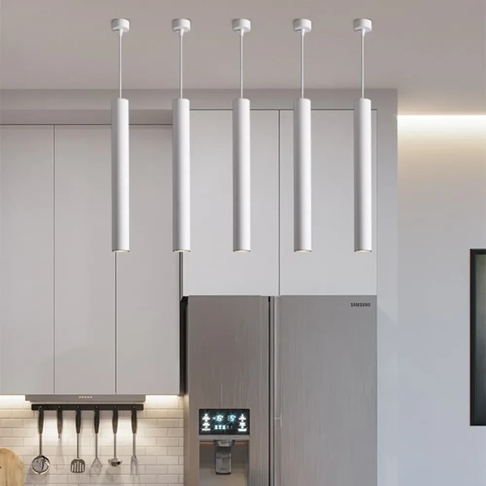 Lampada a sospensione moderna a led Lampada a tubo lungo Isola della cucina Sala da pranzo Negozio Bancone bar Decorazione Lampade a sospensione a tubo cilindrico