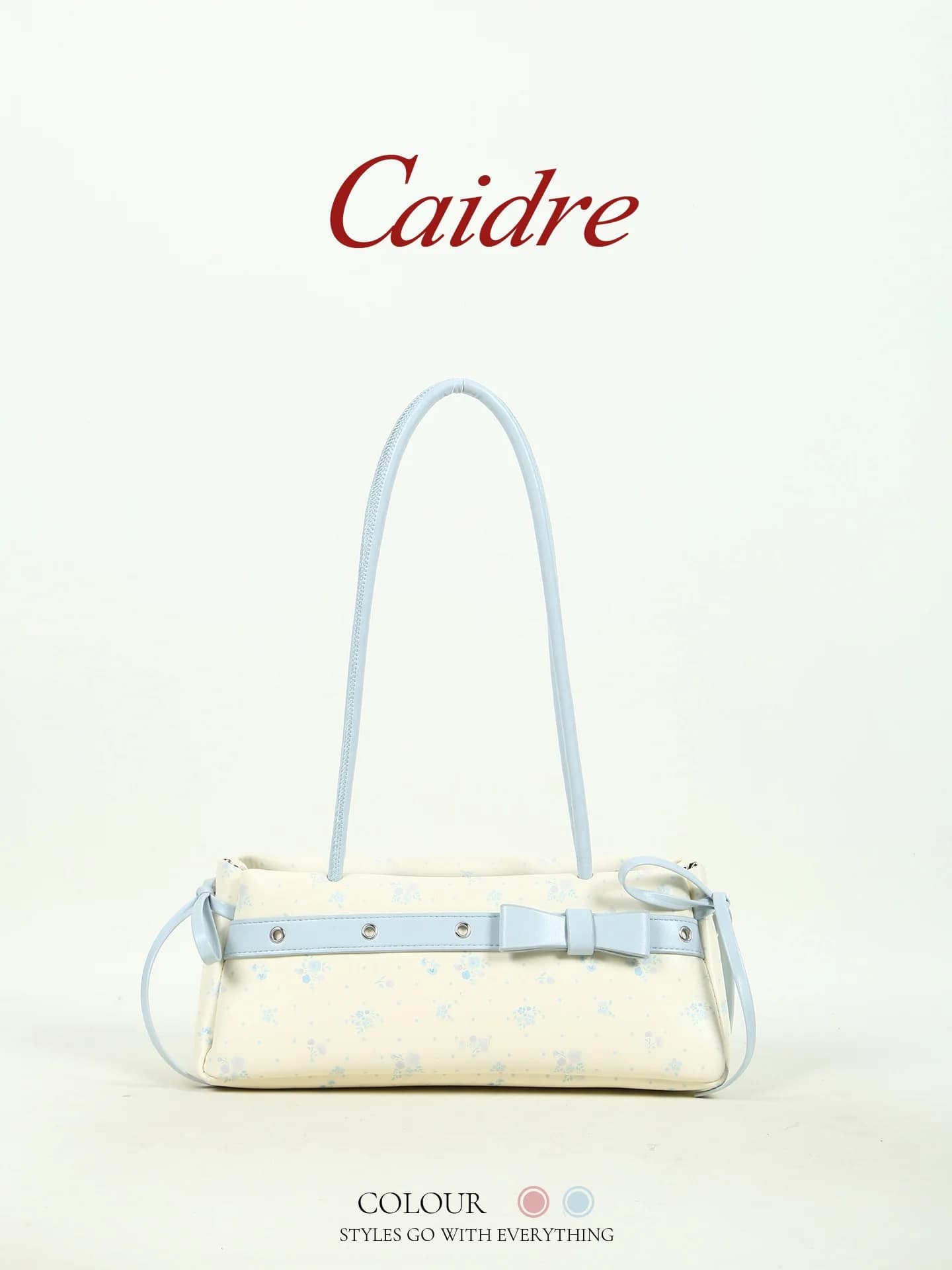 Caidre Korean Style Knot Handheld Bag Women's Birthday Gift Floral Single Shoulder Underarm Bag for Work Small Handbag