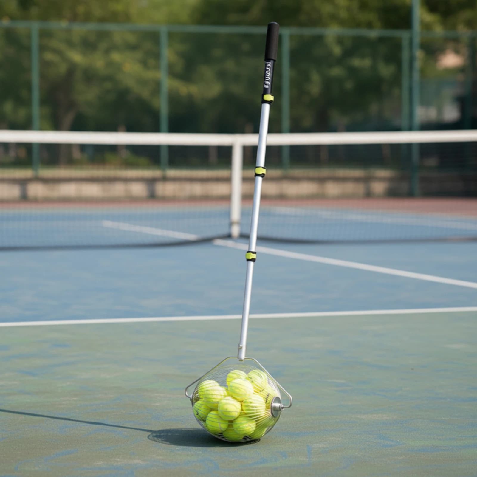 Tennis Ball Picker with Wire Basket Comfortable Grip Tennis Ball Collector Handheld Efficient for Coaches, Training