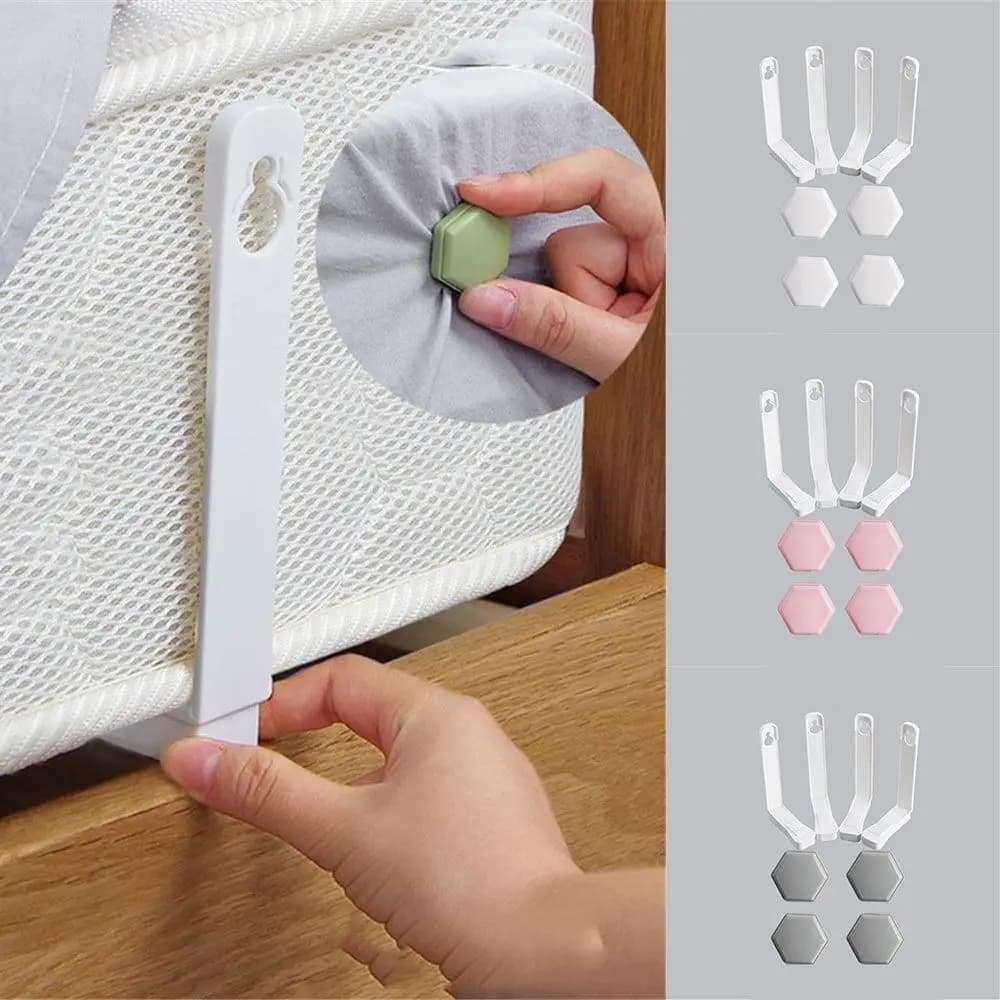 4 pezzi portatile antiscivolo lenzuolo clip invisibile anti-run lenzuolo fibbia trapunta lenzuolo strumento di fissaggio trapunta