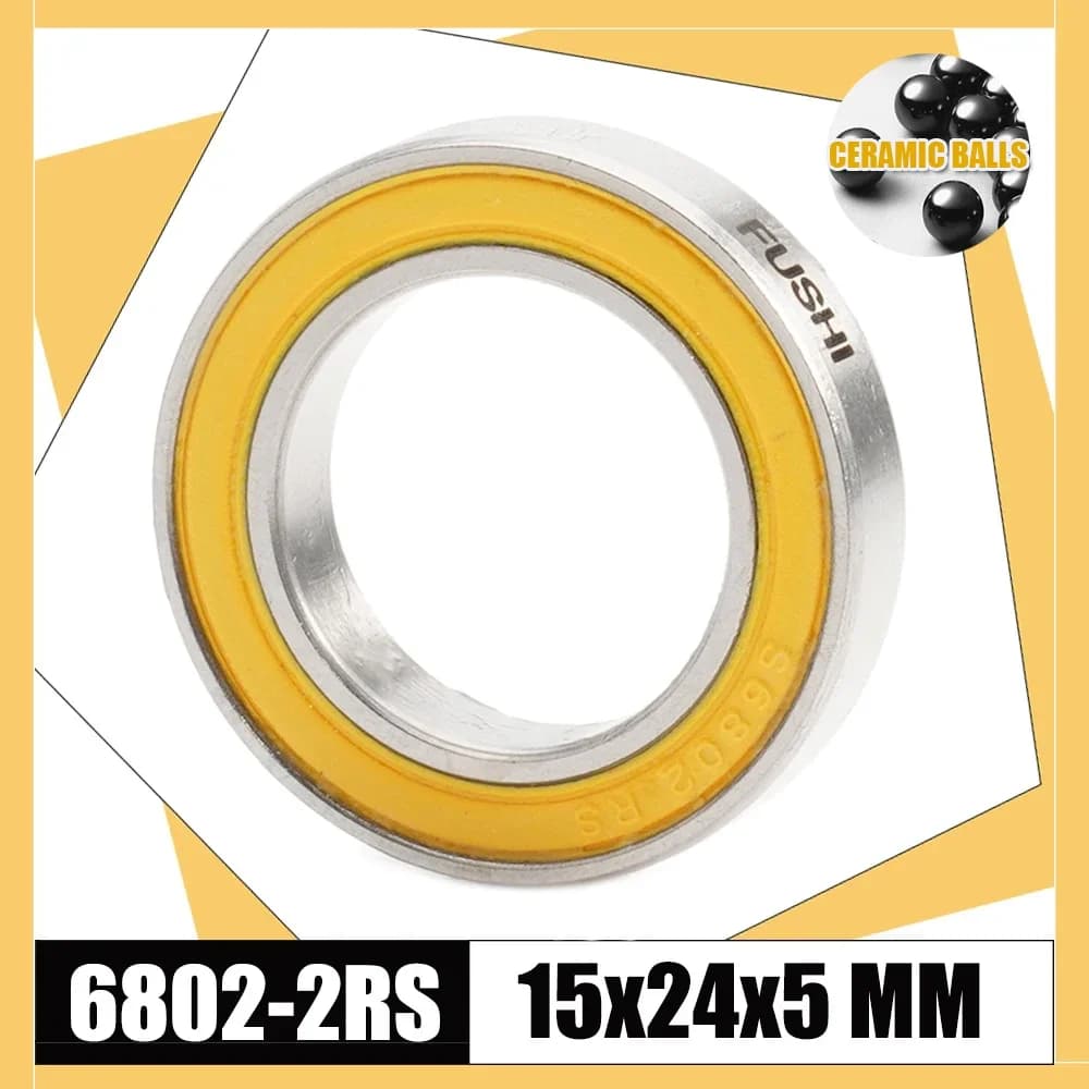 6802-2RS Cuscinetto In Acciaio 15*24*5mm (1 PC) ABEC-3 6802 RS Mozzo Della Bicicletta Anteriore Mozzi Posteriori Ruota 15 24 5 Cuscinetti A Sfere In Ceramica
