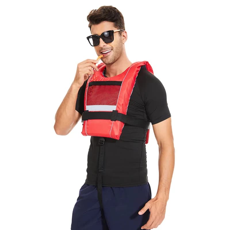 Giubbotto di salvataggio per nuoto per sport acquatici all'aperto per adulti Giubbotto di salvataggio per nuoto di sicurezza per bambini in poliestere con galleggiamento regolabile
