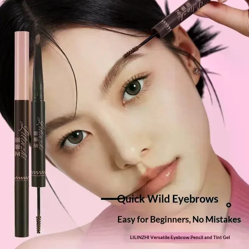 2-in-1 Dual-Ended Eyebrow Pencil & Tinting Mascara - Waterproof, Long-Lasting, Smudge-Proof, Natural Finish Eyebrow Makeup