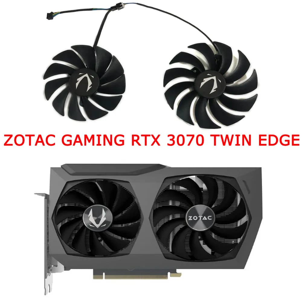 2Pcs/Set GA92S2U GAA8S2U,GPU Cooler,Ventilatore per schede grafiche,per ZOTAC GAMING RTX 3070 Twin Edge OC White Edition,per ZOTAC GAMING RTX 3060Ti AMP White Edition LHR