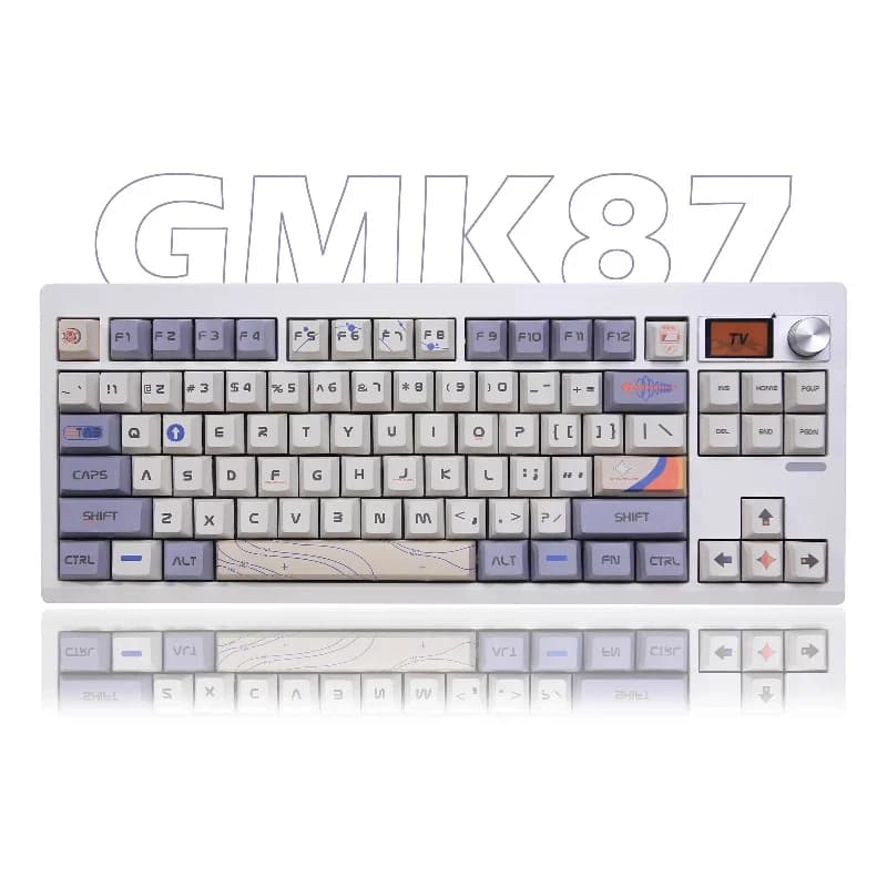 GMK87 Kit tastiera meccanica Il terzo esame simulato VIA tastiera Manopola personalizzata Struttura GASKET dotata di un piccolo schermo