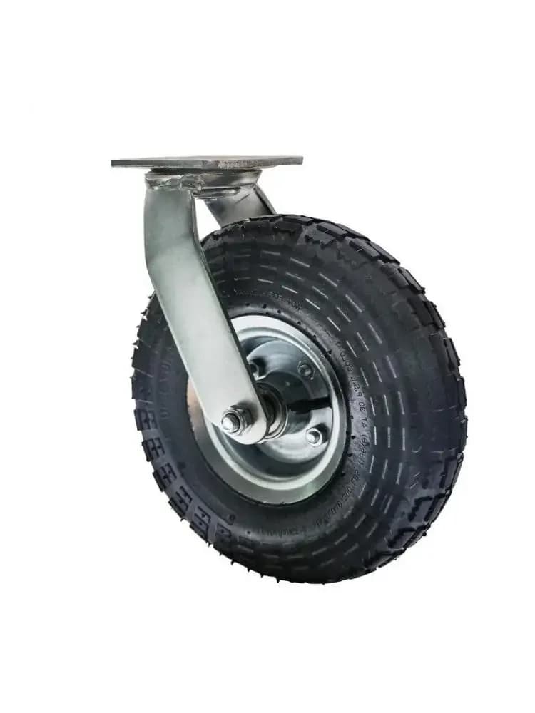 Heavy Duty Caster 10 Inch Inflatable Rubber Wheels Hotel Luggage Wheels Stainless Steel Trolley Casters Universal Wheels 1 PC