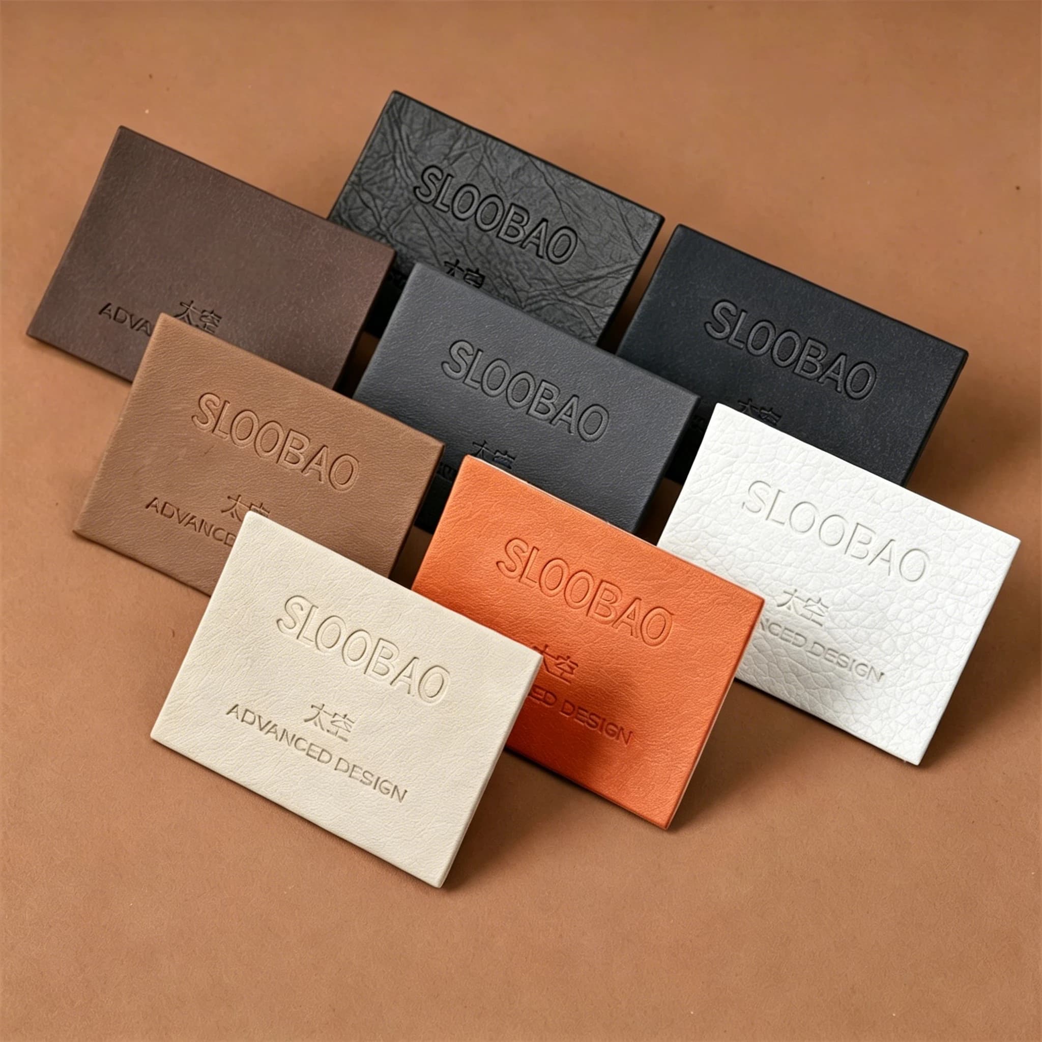 Customized PVC Frosted Leather Label Box Foreskin Brand DIY Scarf Custom Factory Wholesale Clothing Accessory