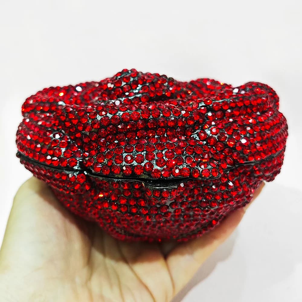 Nuovo arrivo borsa fiore rosso borsa da sposa in cristallo Designer di lusso Wineb pochette con diamanti WHTUOHENG Lady pochette floreale borse
