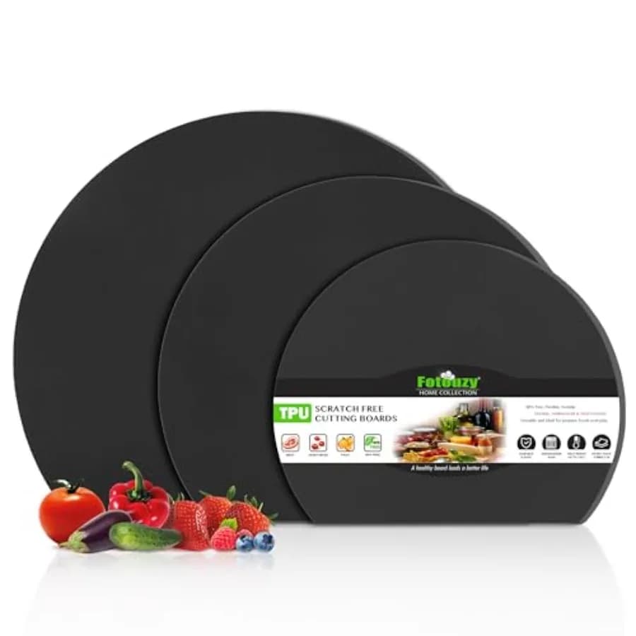 Taglieri in silicone TPU per cucina, spessi, flessibili, antiscivolo, semicircolari.
