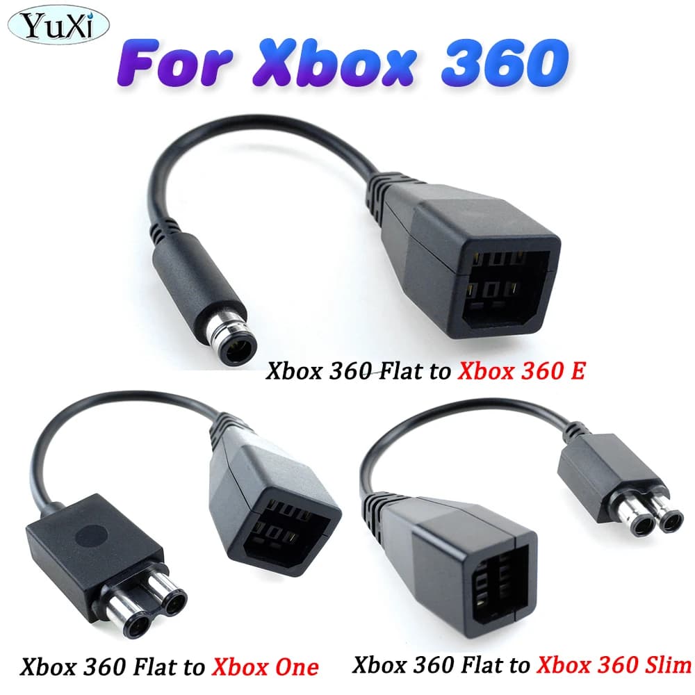 1PC Power Supply Transfer Charger Cable Charging Adapter Cord Converter For Xbox 360 Flat to Xbox 360E Xbox On Xbox 360 Slim