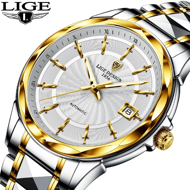 LIGE DESIGN Men's Mechanical Watch Automatic Wrist Watch Crystal Sapphire Luxury Fashion Waterproof Men's Watches Relogio Masculino