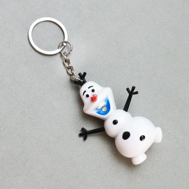 Portachiavi LED con Suono Disney Olaf, Modellino Giocattolo, Ciondolo Pupazzo di Neve in ABS, Anello Portachiavi, Regalo di Compleanno