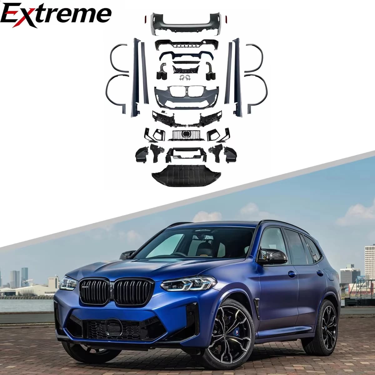 High Quality for BMW F97ody Kit for BMW BMW G01 X3 21+ Upgraded F97 LCI X3M Body Kit Front Lip Rear Diffuser