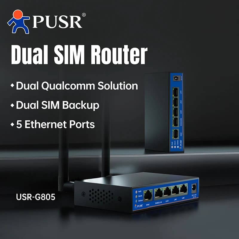 PUSR Global Band Dual SIM Industriale LTE Cat4 Router cellulare 4G wifi 5 porte Ethernet Dual WAN Ricco VPN Ripetitore USR-G805s-G
