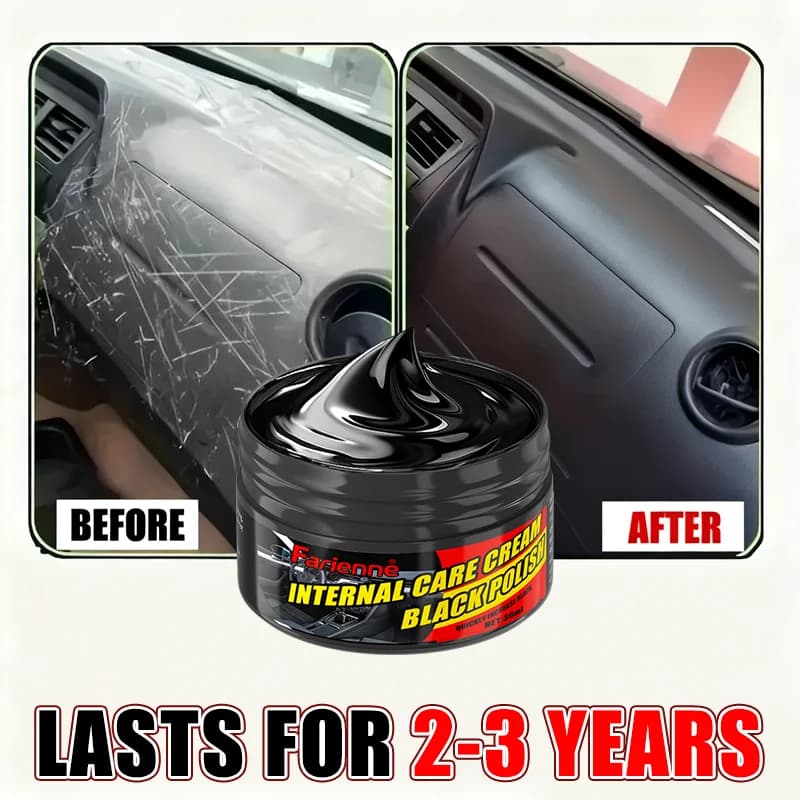 30ml FARIENNE - Lucidante Nero per Interni Auto, Restauratore Plastica, Lucentezza a Lunga Durata per Manutenzione Cruscotto e Finiture in Gomma