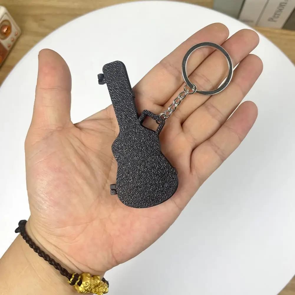 Scatola per plettro per chitarra con texture opaca Scatola per plettro per chitarra portatile Portachiavi Organizzatore resistente per borsa zaino o portachiavi 3D