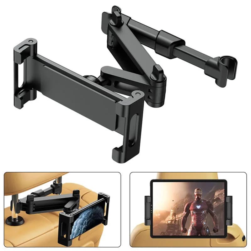 Supporto Telescopico per Telefono e Tablet da Auto, Montaggio su Poggiatesta Posteriore per Dispositivi da 4-11 Pollici