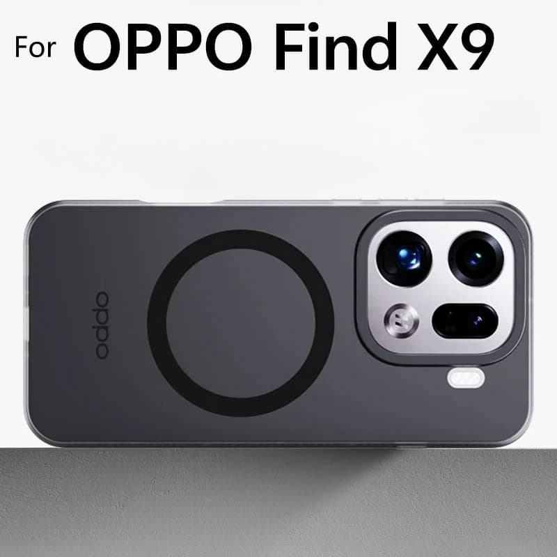 Per OPPO Trova X9 Pro Per Magsafe Custodia magnetica Per Trova X 9 X9Pro 5G Pelle di lusso Sensazione Opaca Trasparente Fotocamera Paraurti protettivo