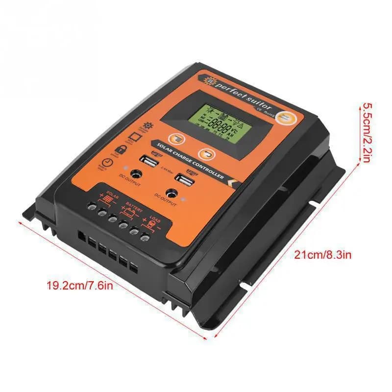 Regolatore di carica solare 12V 24V 30A 50A 70A Regolatore solare Pannello solare Regolatore batteria Doppio display LCD USB 5V