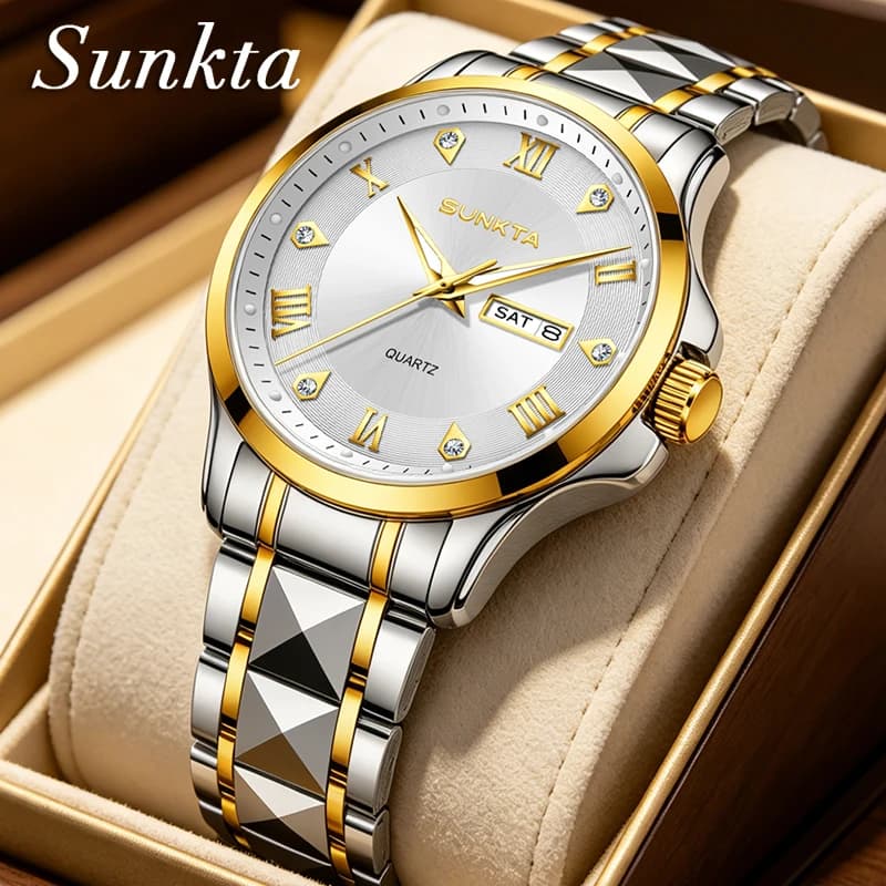 SUNKTA New Fashion Womens Watch LIGE Elegant Luxury Quartz Wristwatch Waterproof Luminous Steel Watches Ladies Gift Reloj Mujer