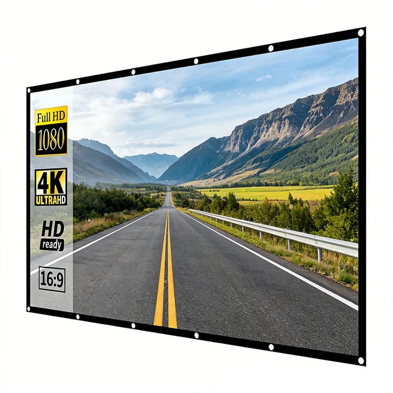 Schermo per proiettore portatile da 84-150 pollici 16:9, display pieghevole HD antirughe per home cinema, cinema all'aperto, ufficio