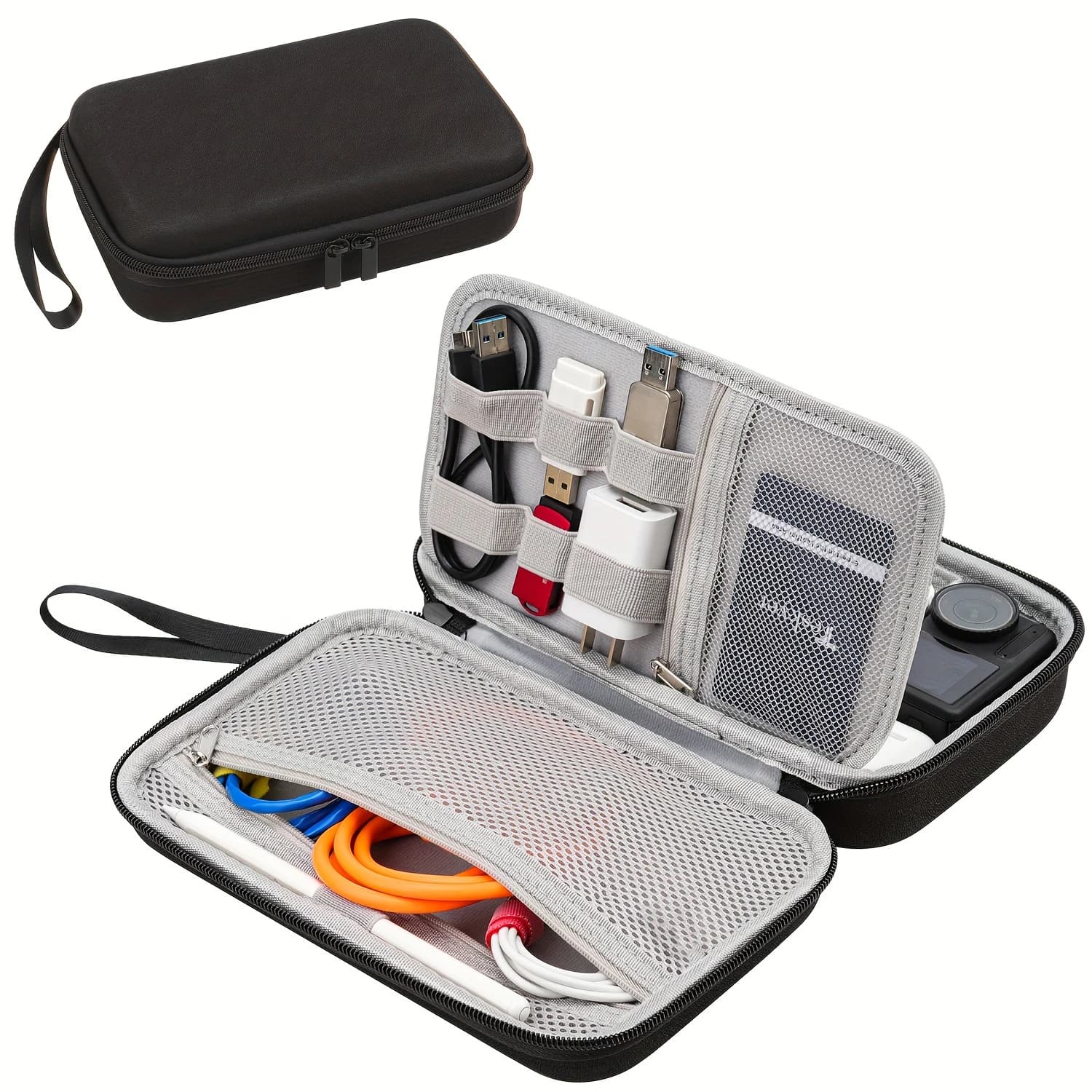 Custodia rigida per organizer elettronico da viaggio per caricabatterie Power Bank Cavi Chiavetta USB Scheda SD Elettronica e organizer per zaino